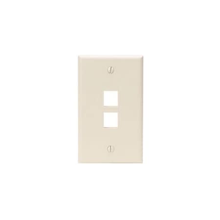 Leviton 2-Port Wallplate Unloaded, 1-Gang Use W/Snap-In Modules 41080-2TP